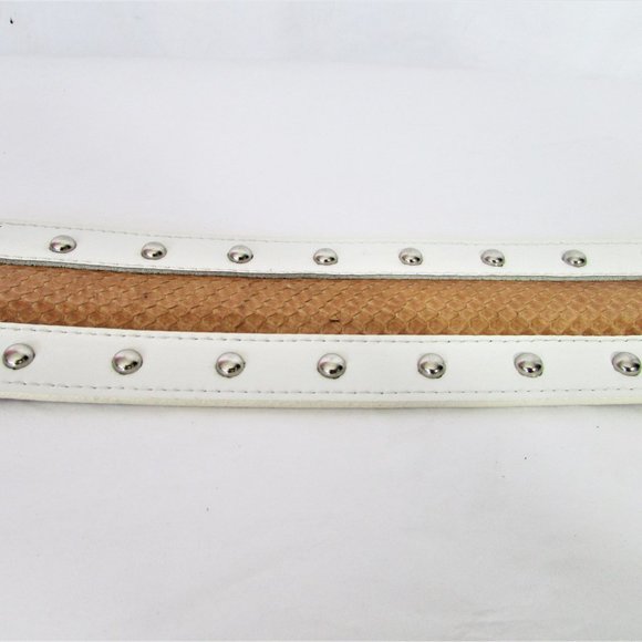 Calvin Klein white tan stripe leather belt M main image 4